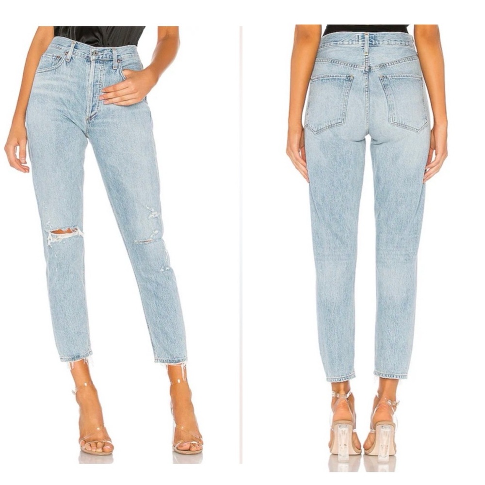 Agolde 27 Jamie High Rise Classic in Shakedown Distressed 90s Style A045D-983